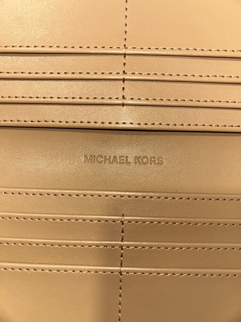 MICHAEL Michael Kors Metallic Gold Embossed Logo Continental Wallet - Picture 5 of 7